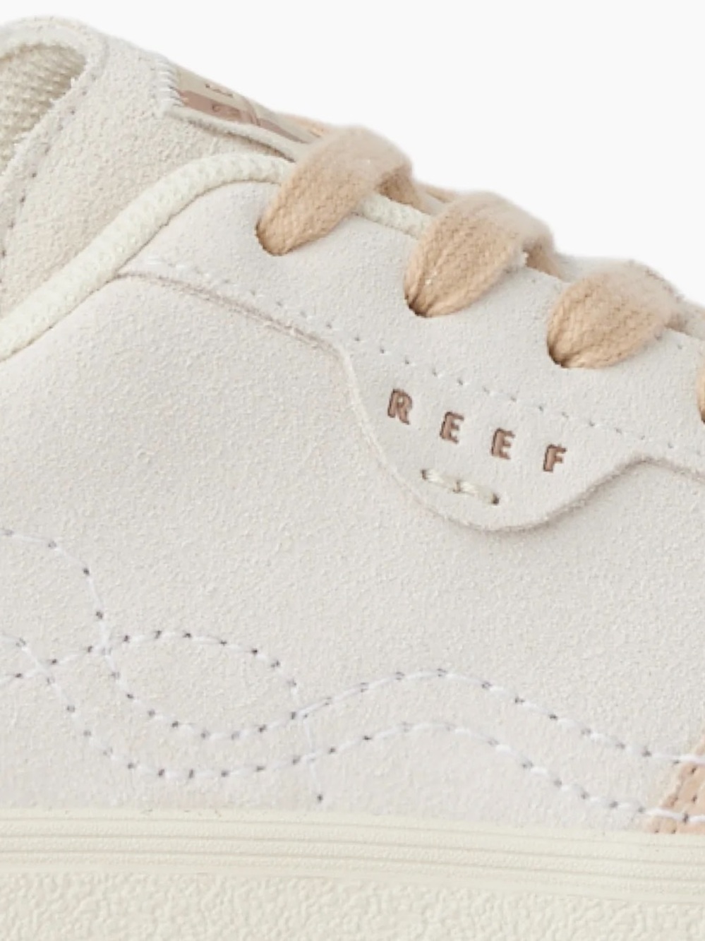 REEF Boardwalk Callie Women's Vintage Neutral Leather Lace Up Sneakers - Picture 9 of 11